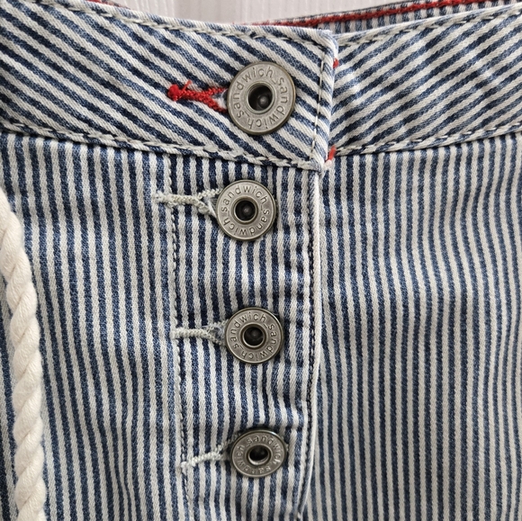 Sandwich Denim Pinstripe Mini Jean Skirt Size L Waist 32 - Picture 7 of 12